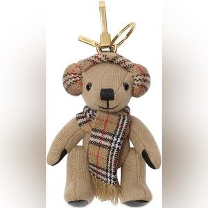 Burberry Tan Plaid Bear Keychain